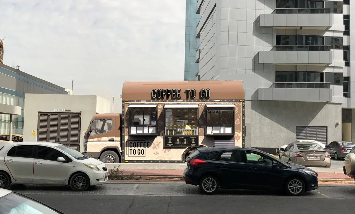 Outdoor food truck in Dubai