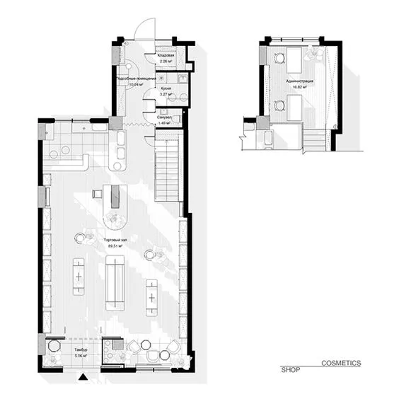 Layout for retail fitout